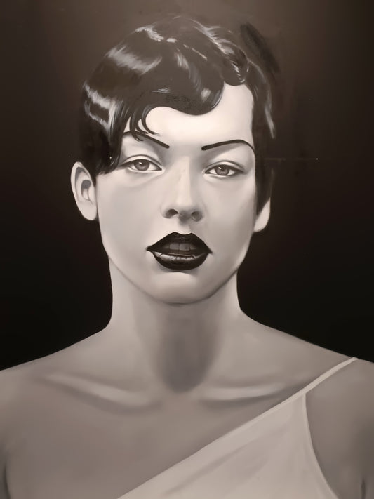 Milla Jovovich painting