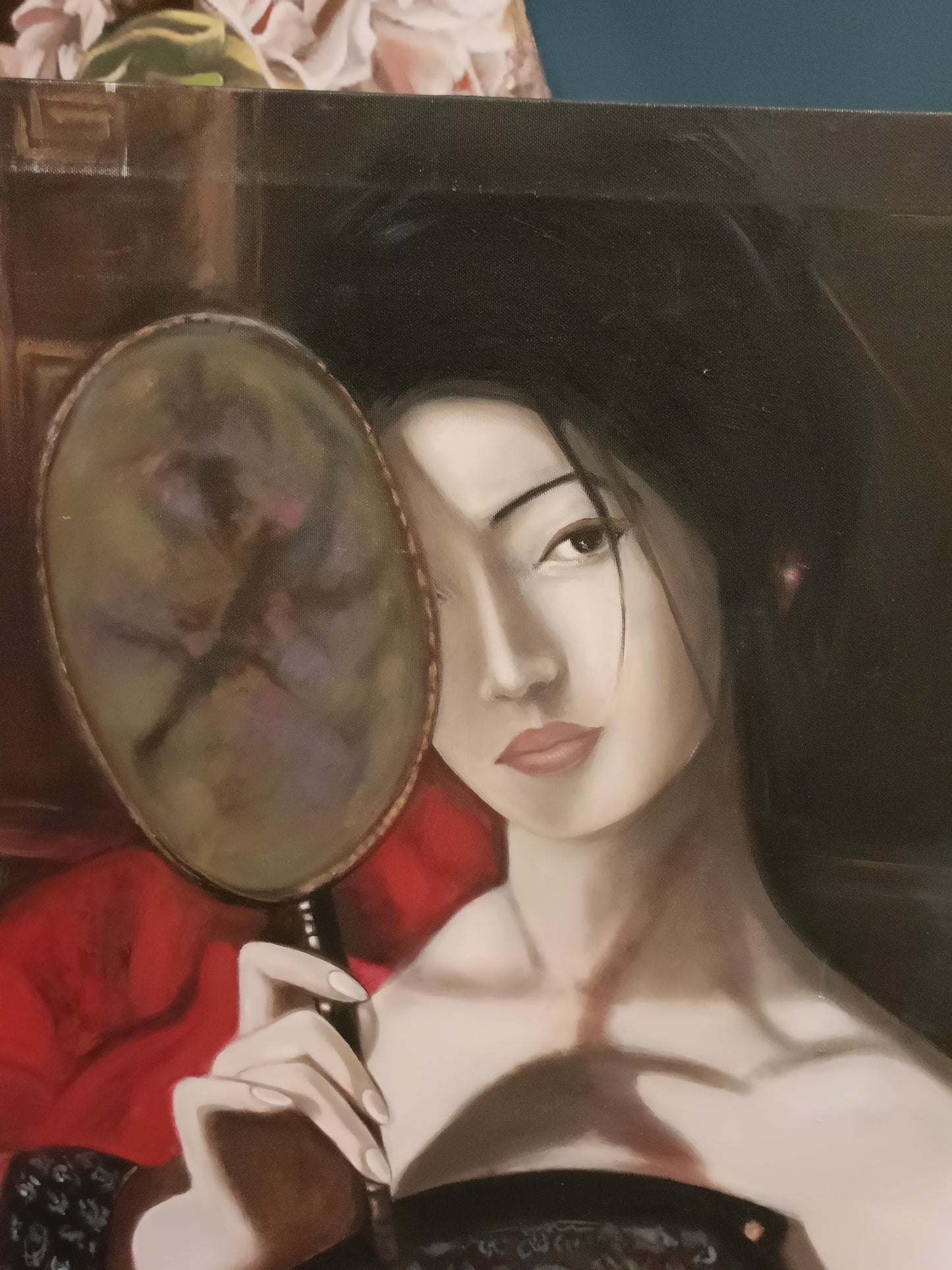 Geisha with mirror